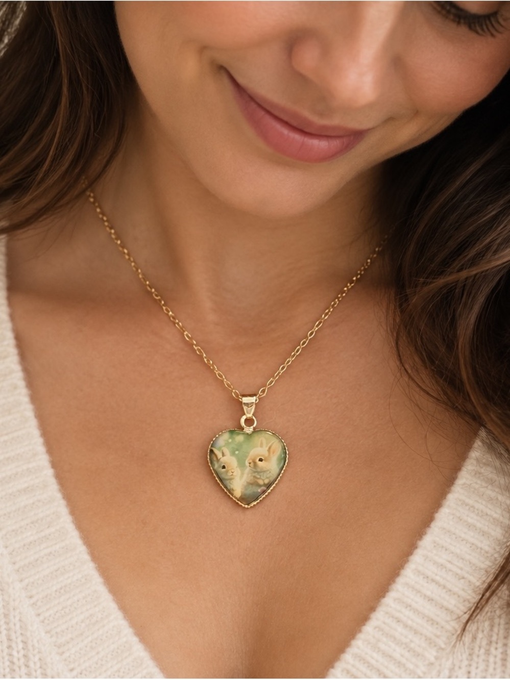 💖Rabbit Heart Pendant Necklace